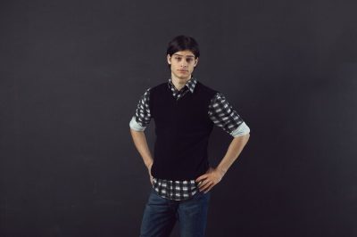 جلیقه بافت مردانه مشکی-مرماریس